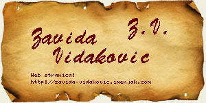 Zavida Vidaković vizit kartica